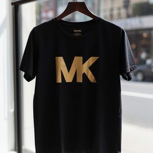 Michael Kors Black Tee with Gold Logo